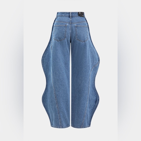 Micas Wave Leg High Waist Barrel Jeans CC12-2 L - Picture 2 of 6